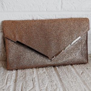 Lulu Townsend Gold Glitter Clutch